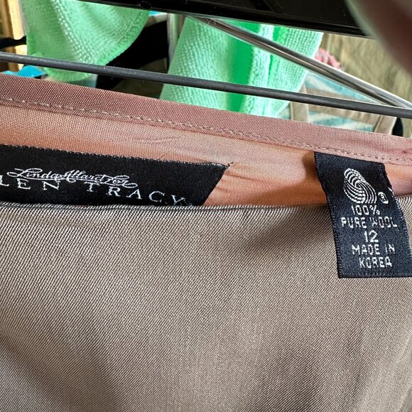 Ellen Tracy long tan gabardine wrap skirt, 12 - Picture 2 of 5